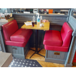 1 x Collection of Restaurant Seating Benches - Single Seat Benches in Red Faux Leather - Includes