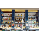 1 x Selection of Back Bar Items to Include 3 x Signs, 3 x Metal Bottle Racks With Glass Shelves