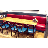 1 x Long Seating Bench Featuring a Contemporary Red Faux Leather Upholstery