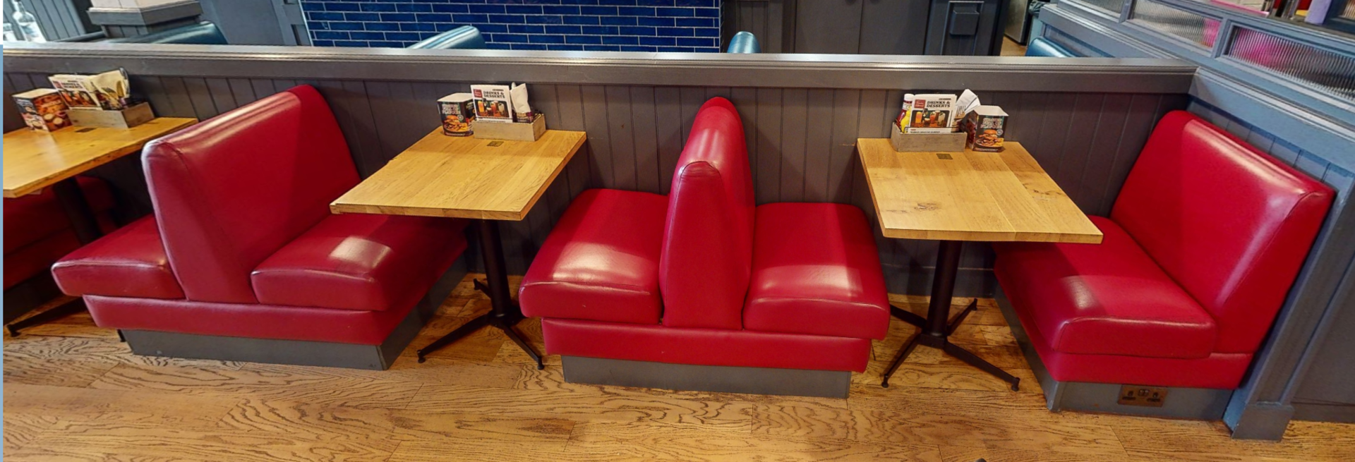 1 x Collection of Restaurant Seating Benches - Single Seat Benches in Red Faux Leather - Image 6 of 6