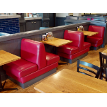 1 x Collection of Restaurant Seating Benches - Single Seat Benches in Red Faux Leather