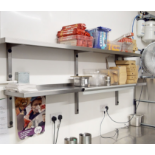 2 x Stainless Steel Wall Mounted Shelves