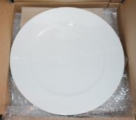 6 x RAK Porcelain Banquet 31cm Ivory Porcelain Wide Rim Flat Dinner Plates - Type: BAFP31 - New