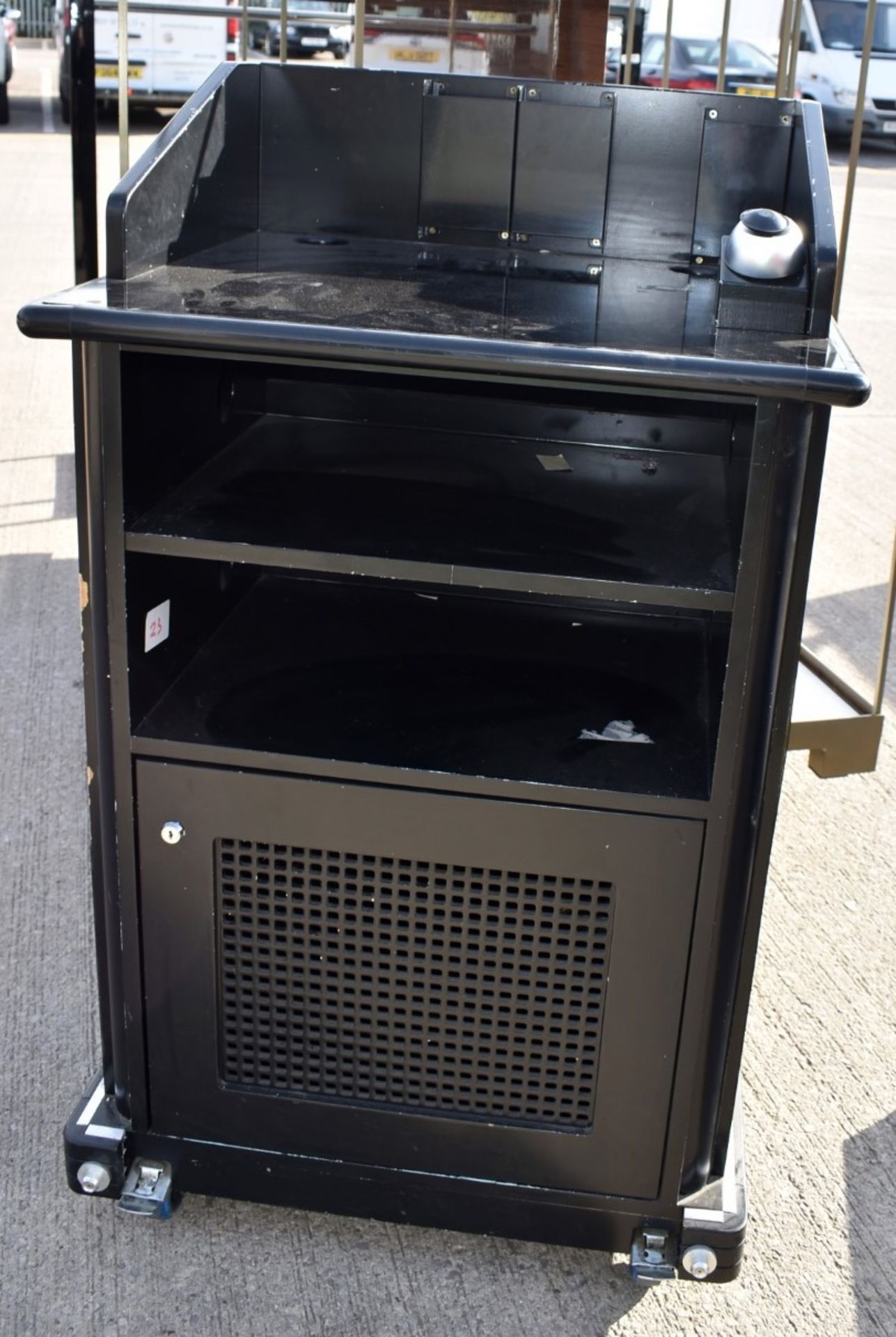 1 x Portable Mobile Sale Till Store Retail Counter Unit In Black, With Fold-out Sides - Image 4 of 4