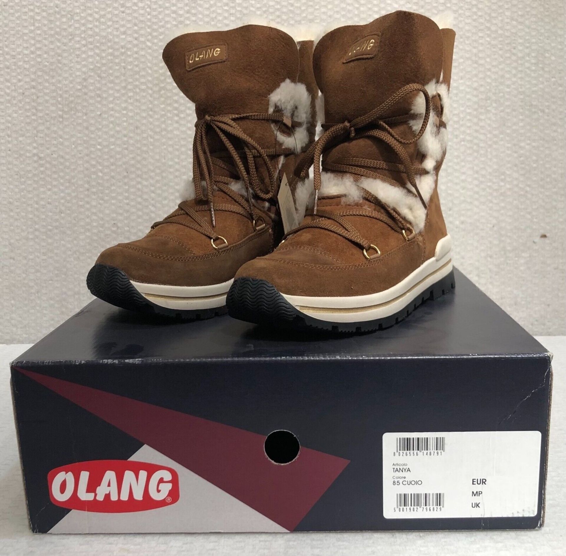 1 x Pair of Designer Olang Women's Winter Boots - Tanya 85 Cuoio - Euro Size 41 - New Boxed - Image 3 of 3