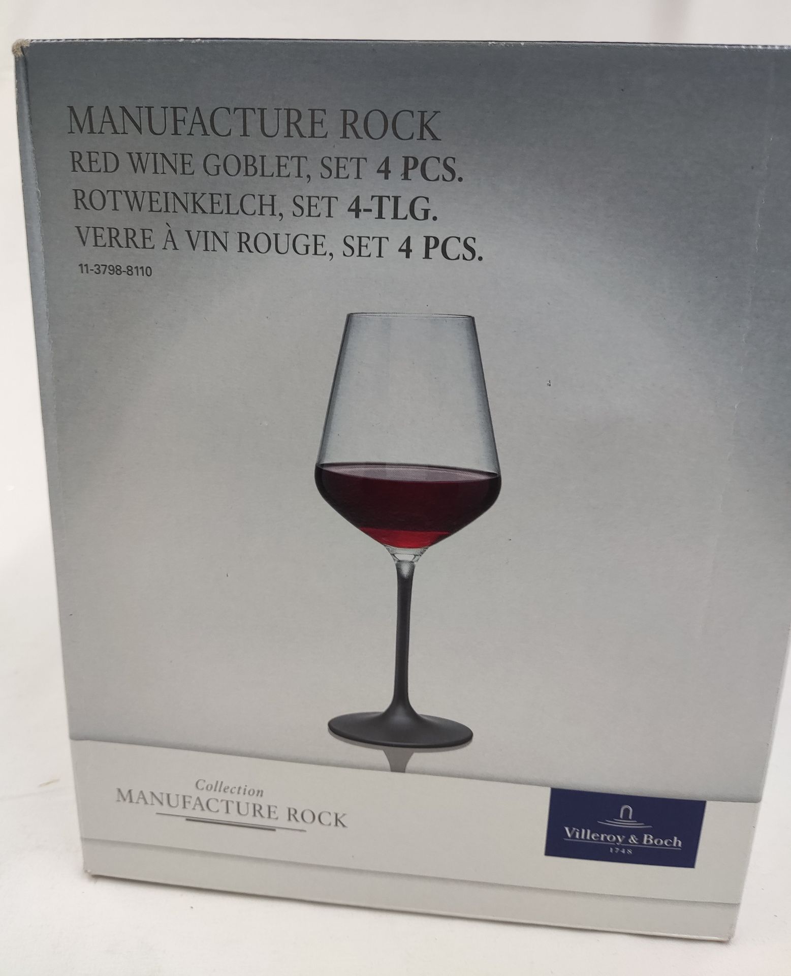 1 x VILLEROY & BOCH Manufacture Rock Red Wine Goblet Set, 4 Piece - New And Boxed - RRP £66 - Ref: - Image 8 of 12