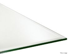 1 x ANTHENA HOME 'Loui' Rectangular 1.6-Metre Long White Glass Dining Table Top With Bevelled Edge