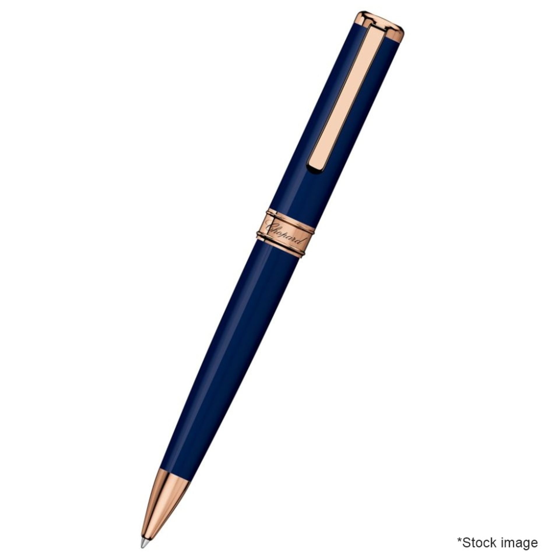 1 x CHOPARD 'Classic' Luxury Ballpoint Pen With Presentation Case, Navy Blue - Boxed Stock -