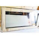 1 x Handcrafted Custom Italian Mirror framed In Varigated Solid Marble And Double Steel 230x110cm