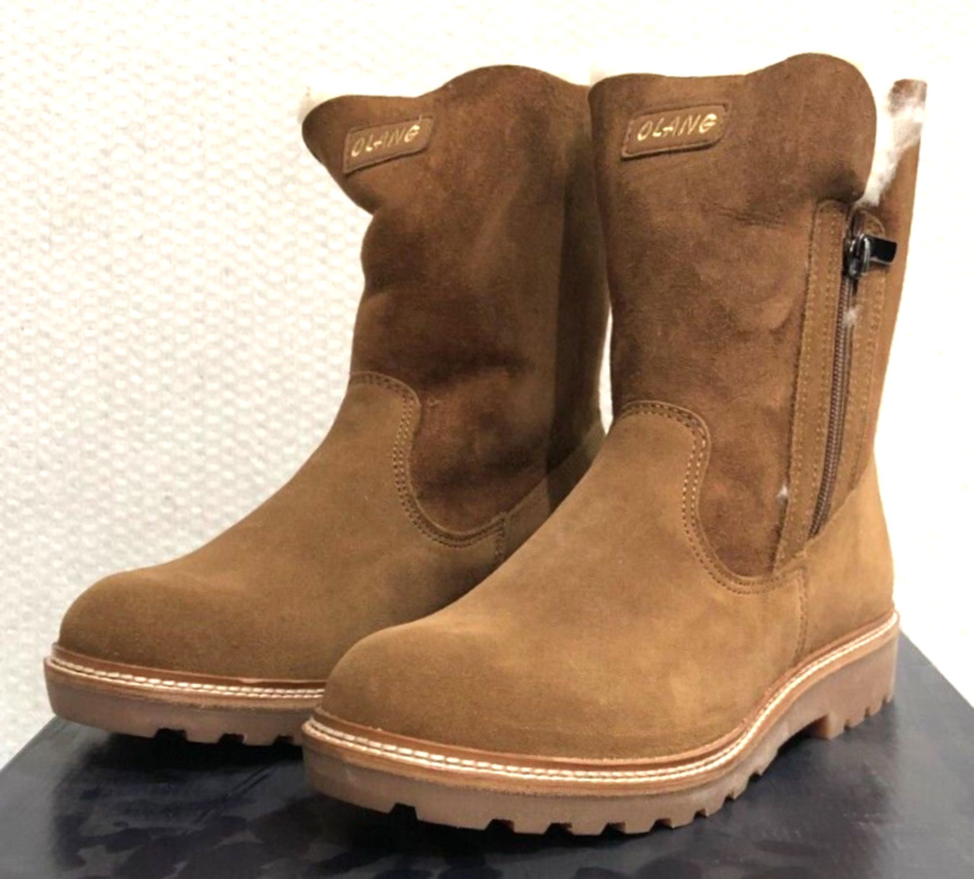 1 x Pair of Designer Olang Women's Winter Boots - Agata 85 Cuoio - Euro Size 38 - New Boxed - Image 2 of 4