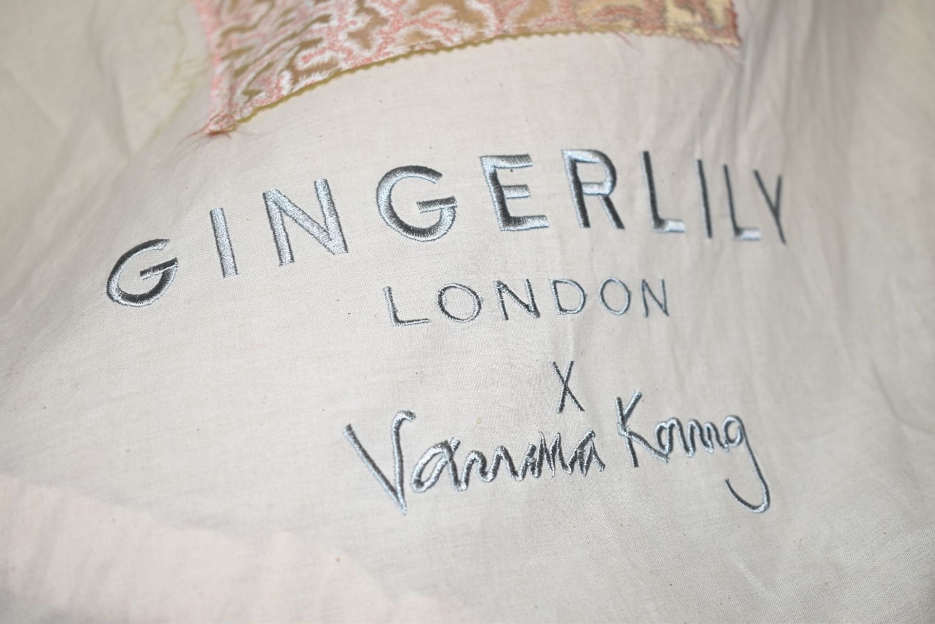 1 x GINGERLILY x Vanessa Konig 'Coral Fern' Luxury Bolster Cushion, in Peach (46cm x 20cm) - Image 2 of 7