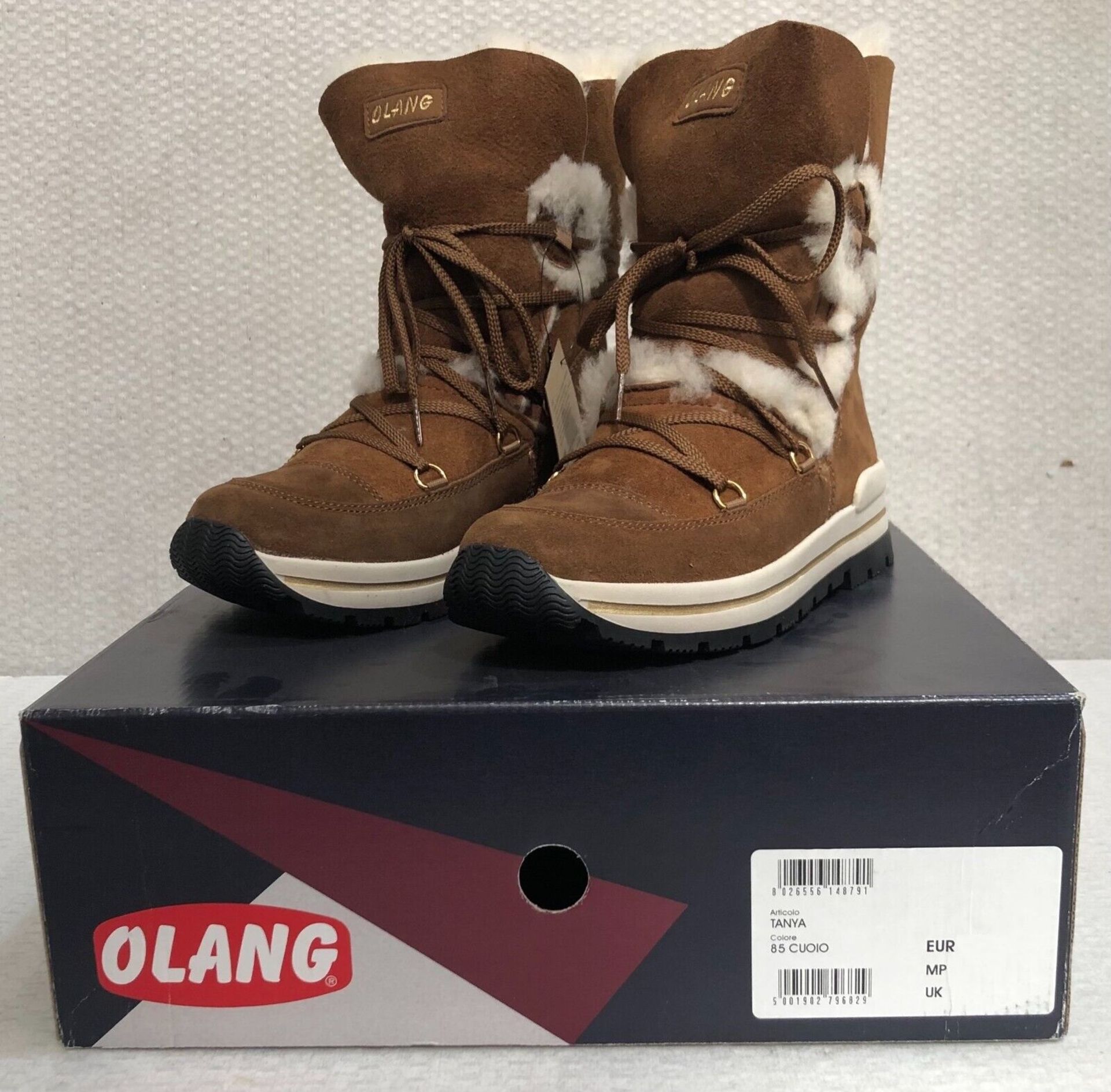 1 x Pair of Designer Olang Women's Winter Boots - Tanya 85 Cuoio - Euro Size 40 - New Boxed - Image 3 of 3