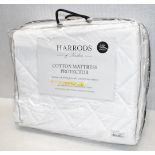 1 x HARRODS OF LONDON Luxury Cotton Super King Mattress Protector (180cm x 200cm) - RRP £119.00