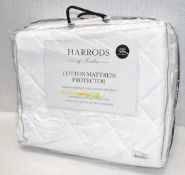 1 x HARRODS OF LONDON Luxury Cotton Super King Mattress Protector (180cm x 200cm) - RRP £119.00