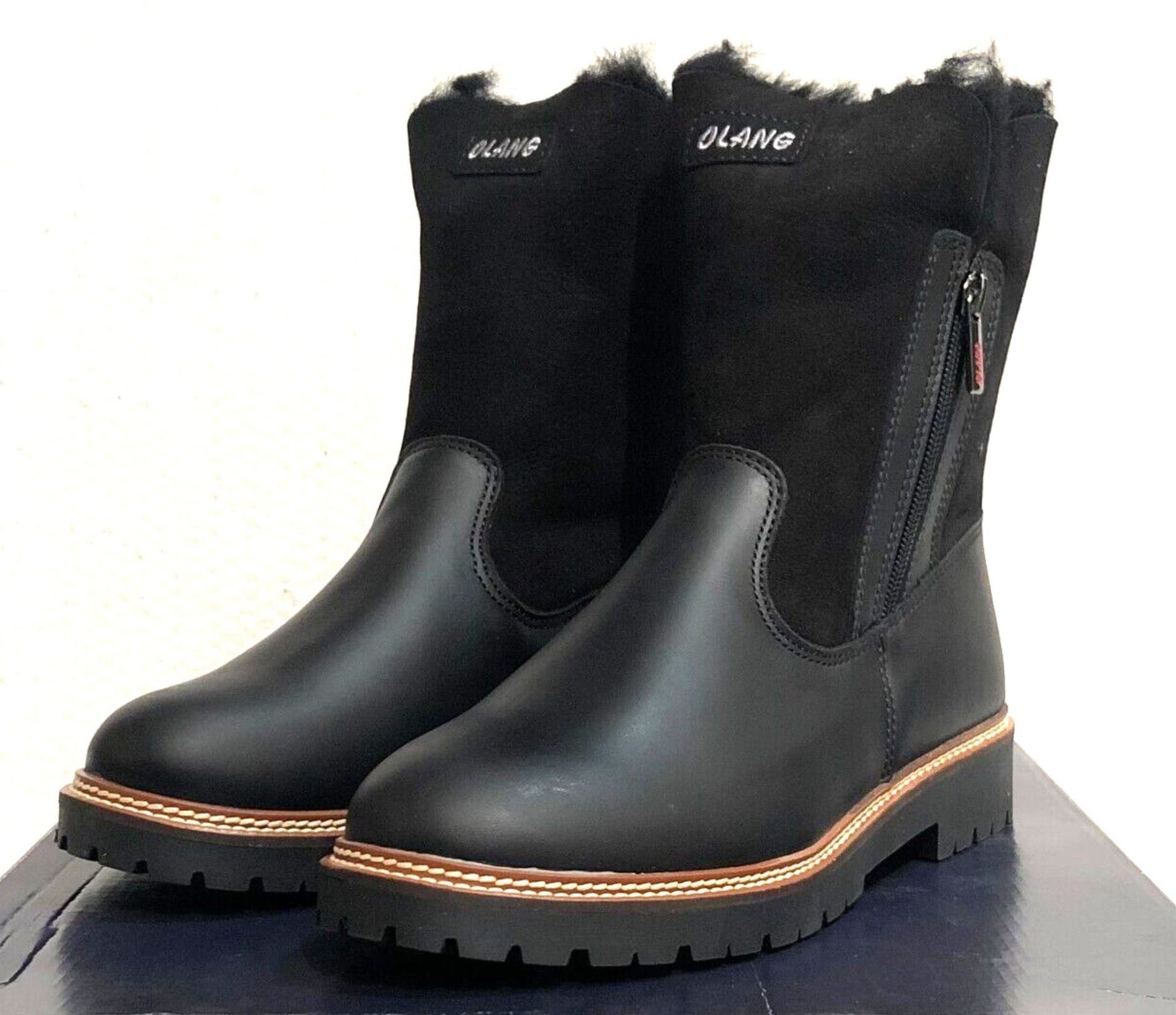 1 x Pair of Designer Olang Women's Winter Boots - Debora 81 Nero - Euro Size 37 - New Boxed - Image 2 of 2