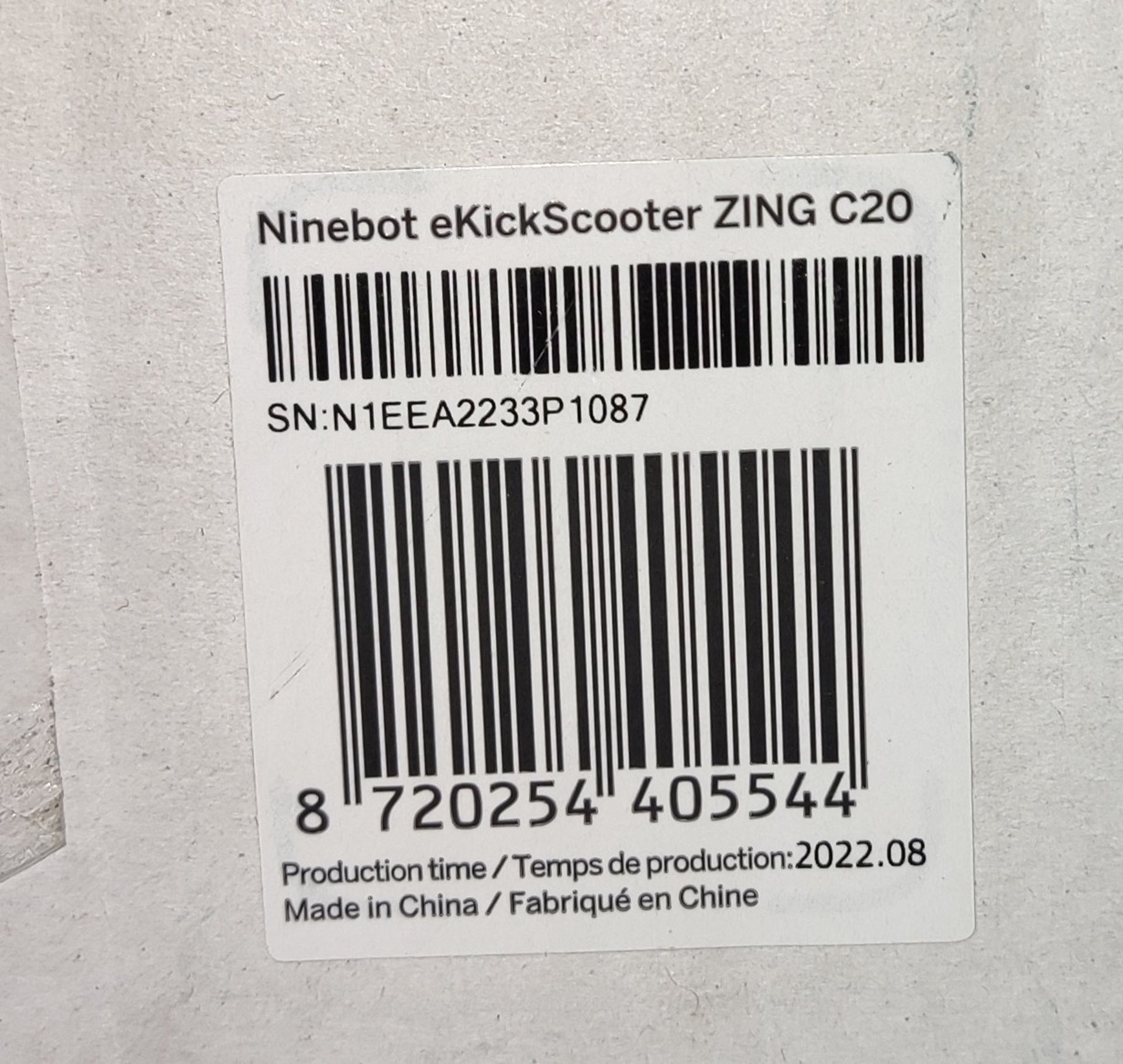 1 x SEGWAY Ninebot Zing C20 Grey Ekickscooter - Unused Boxed Stock - Original RRP £249.00 - Image 11 of 20