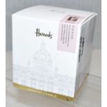 1 x HARRODS Rose And Oud Luxury Candle In Glass Holder (230g) - Unused Boxed Stock