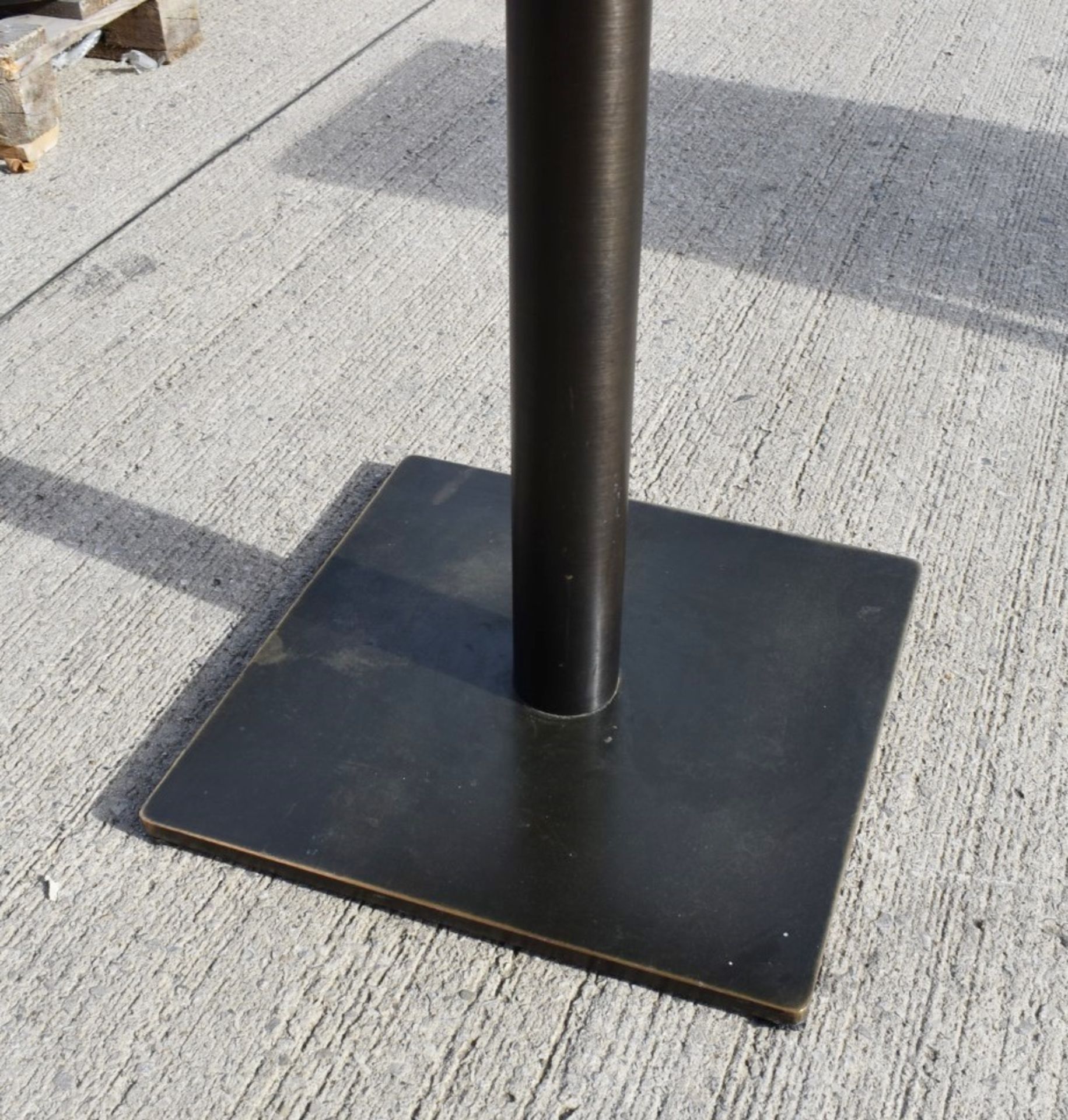 1 x Square Bistro Table With Sturdy Bronzed Metal Base - Ref: HOC269 WH2 - CL987 - Location: - Image 2 of 2
