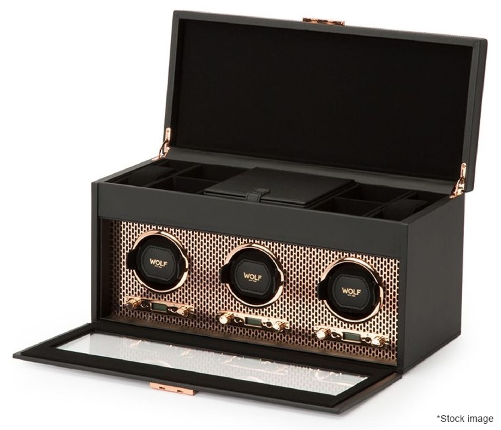 1 x WOLF 'Axis' Luxury Triple Watch Winder With Storage - Original Price £1,809 - Unused Boxed Stock - Image 29 of 32