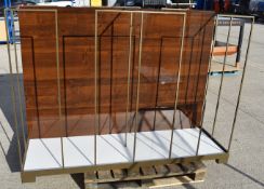 1 x Large Department Store Display Unit With A Bronze And Glossy Burl Walnut Finishes - Ref: