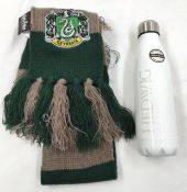 1 x HARRY POTTER Slytherin Scarf And Hedwig Drinks Bottle - Original RRP £40.00