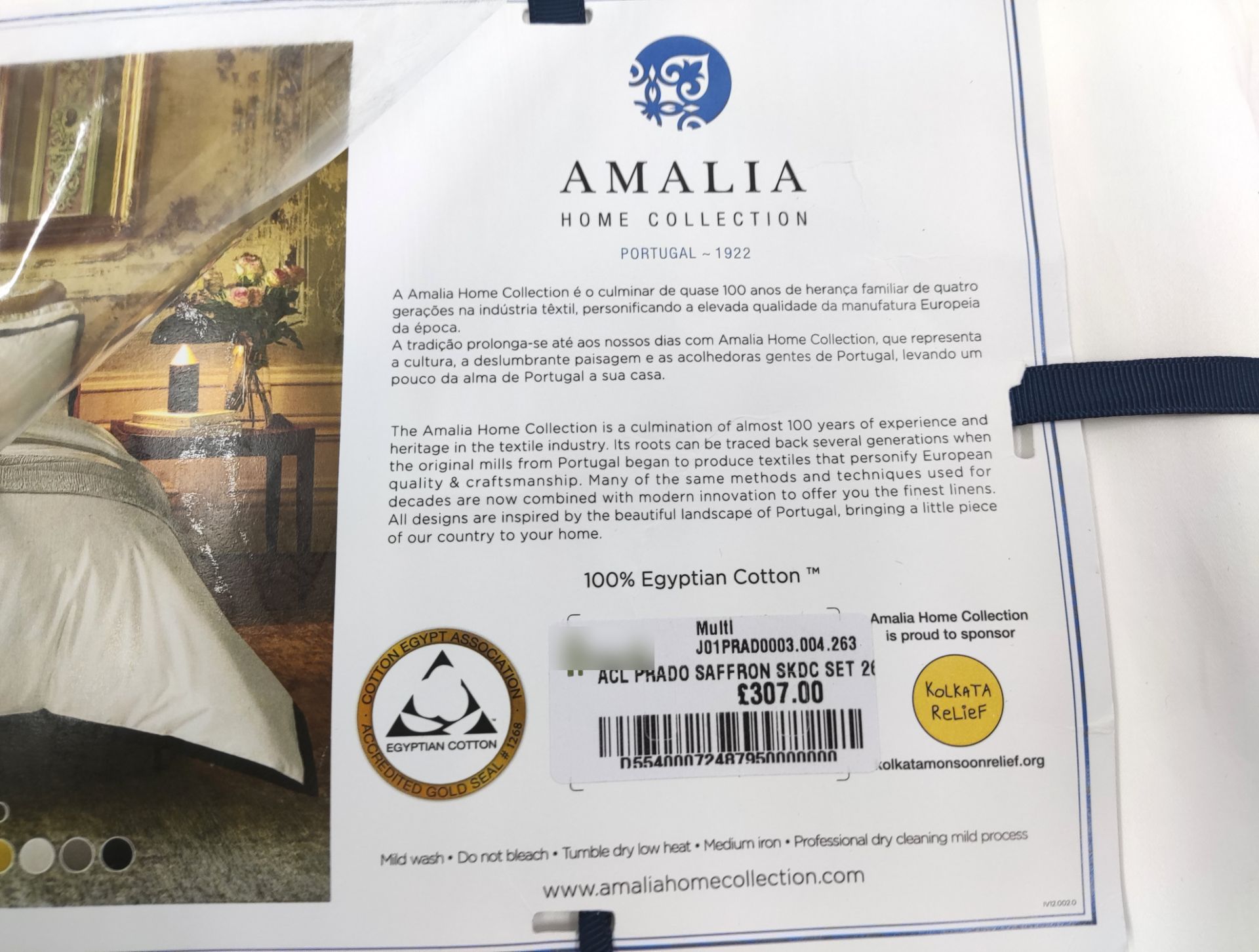 1 x AMALIA Prado Saffron Super King Duvet Cover Set - New - Original RRP £307.00 - Image 4 of 8