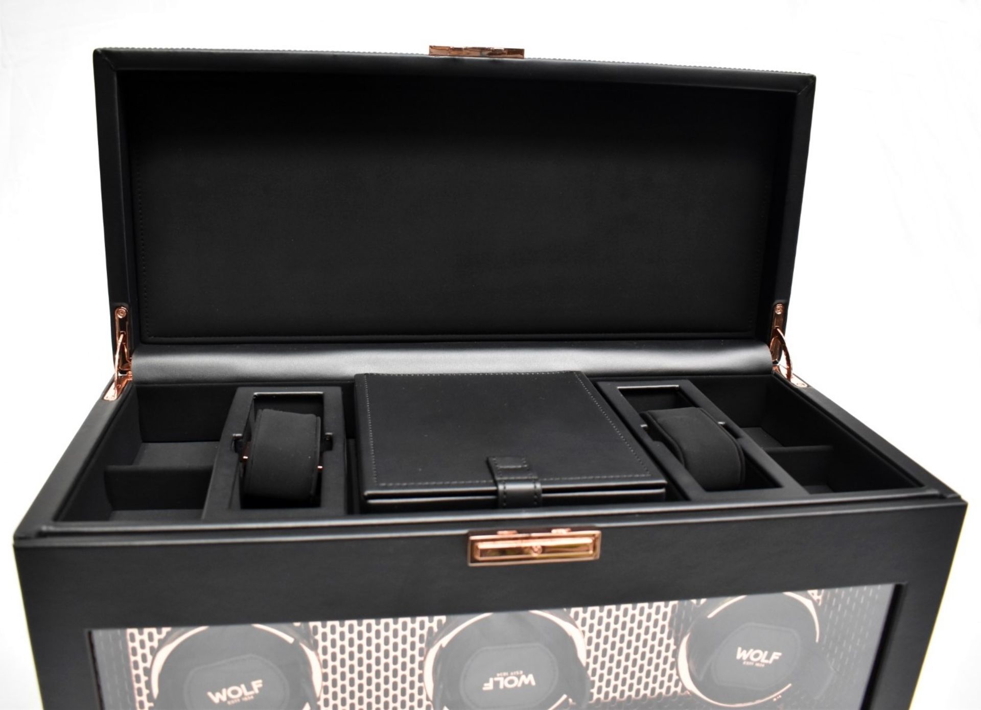 1 x WOLF 'Axis' Luxury Triple Watch Winder With Storage - Original Price £1,809 - Unused Boxed Stock - Image 31 of 32