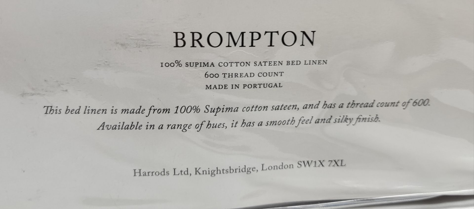 1 x HARRODS OF LONDON Brompton King Flat Sheet (275cm X 275cm) - Grey - Original RRP £279 - Ref: - Image 10 of 11