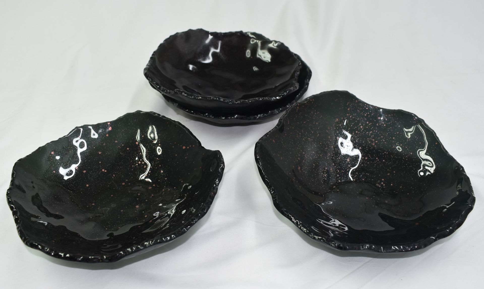 4 x Pordamsa Craft Glass Cosmos Dinner Bowls - Handcrafted Unique Dinnerware - Inspired by the Magic - Image 5 of 10