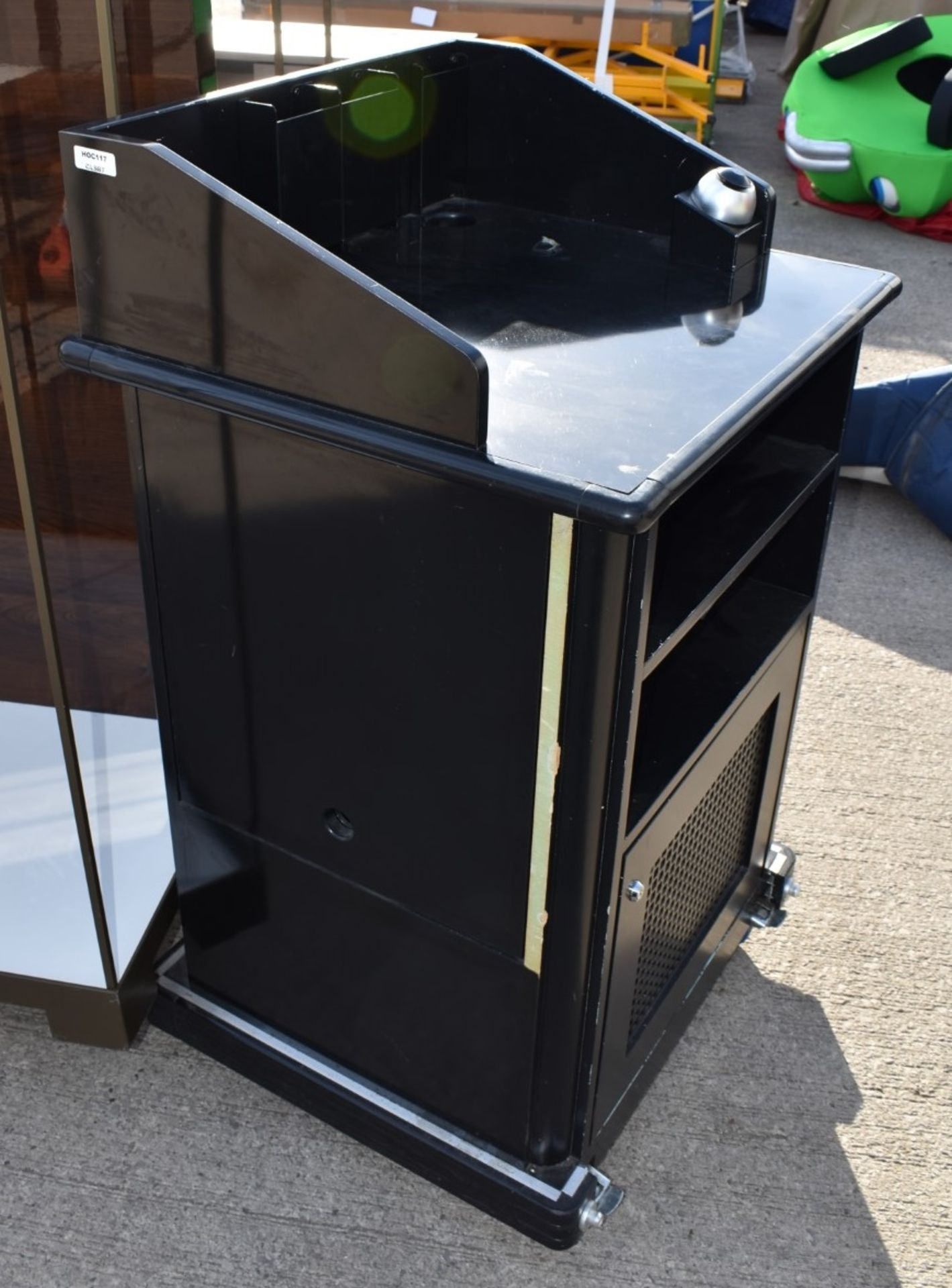 1 x Portable Mobile Sale Till Store Retail Counter Unit In Black, With Fold-out Sides - Image 3 of 4