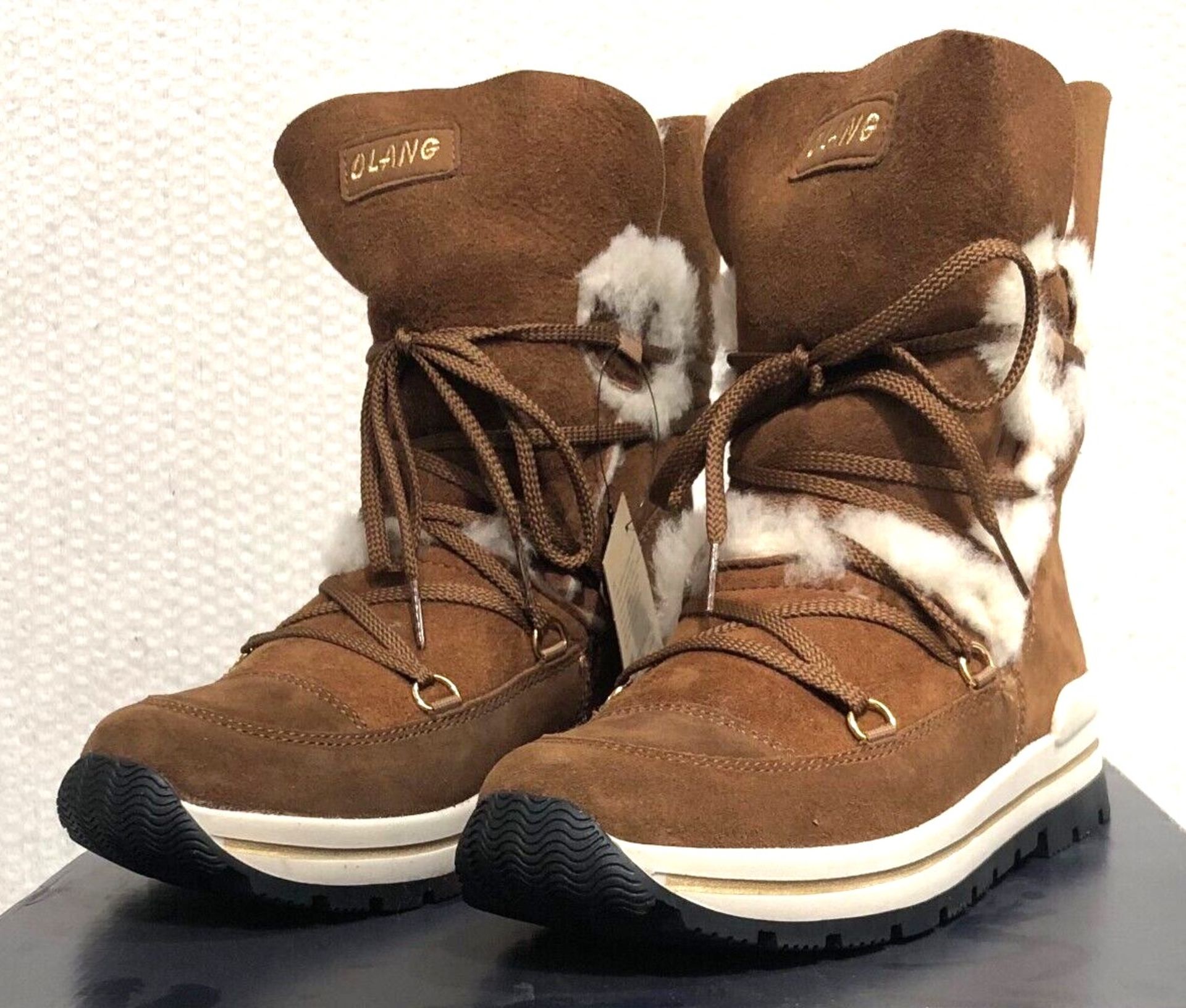 1 x Pair of Designer Olang Women's Winter Boots - Tanya 85 Cuoio - Euro Size 40 - New Boxed - Image 2 of 3