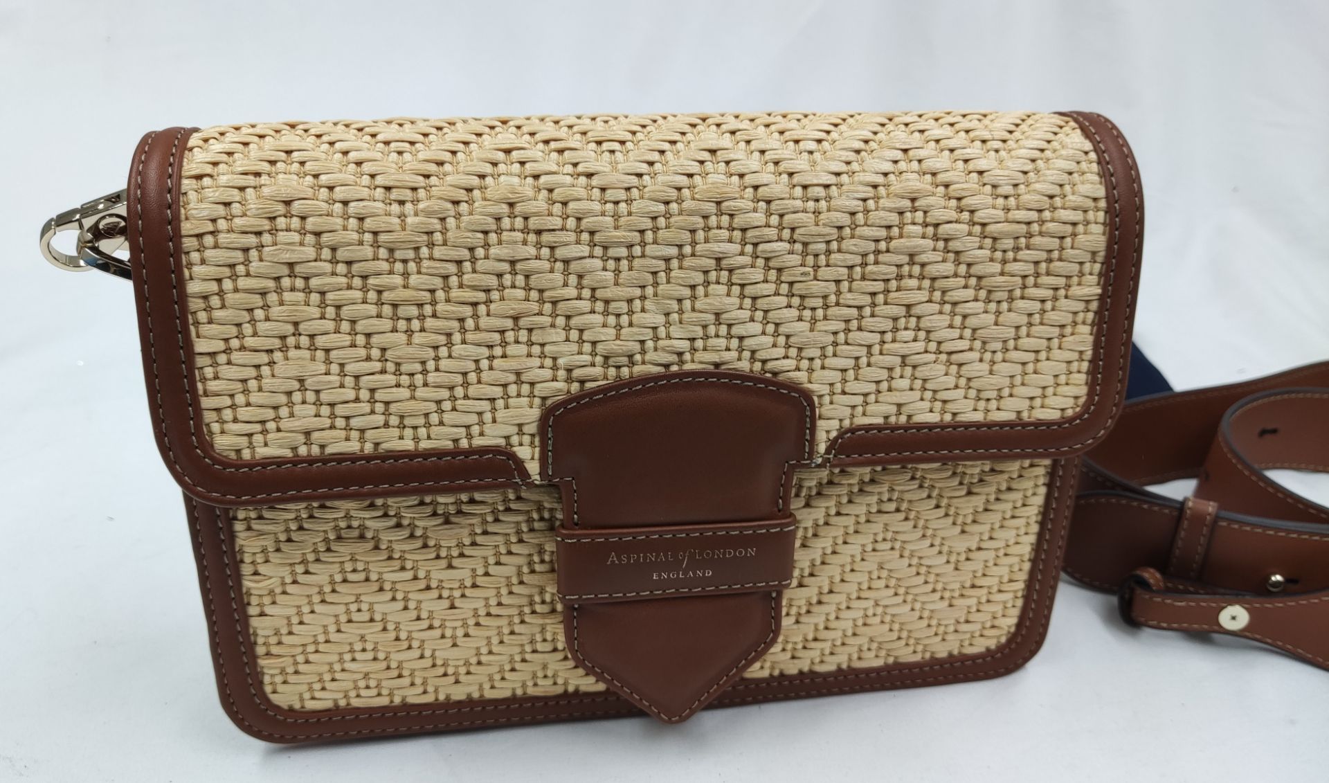 1 x ASPINAL OF LONDON Natural Chevron Raffia Resort Bag - New/Boxed - RRP £495 - Ref: 6939483/ - Image 2 of 15