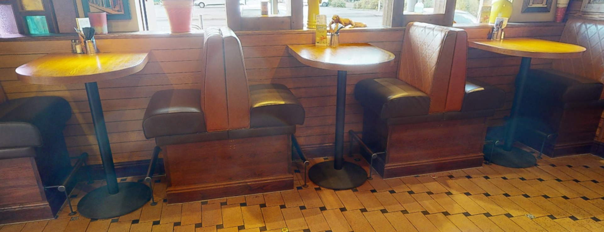 1 x Collection of Restaurant High Single Seat Seating Benches With Footrests - Includes 2 x End - Image 11 of 16