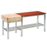 1 x Butchers Combination Block Featuring a Poly Cutting Table, Wooden Butchers Block and Stainless