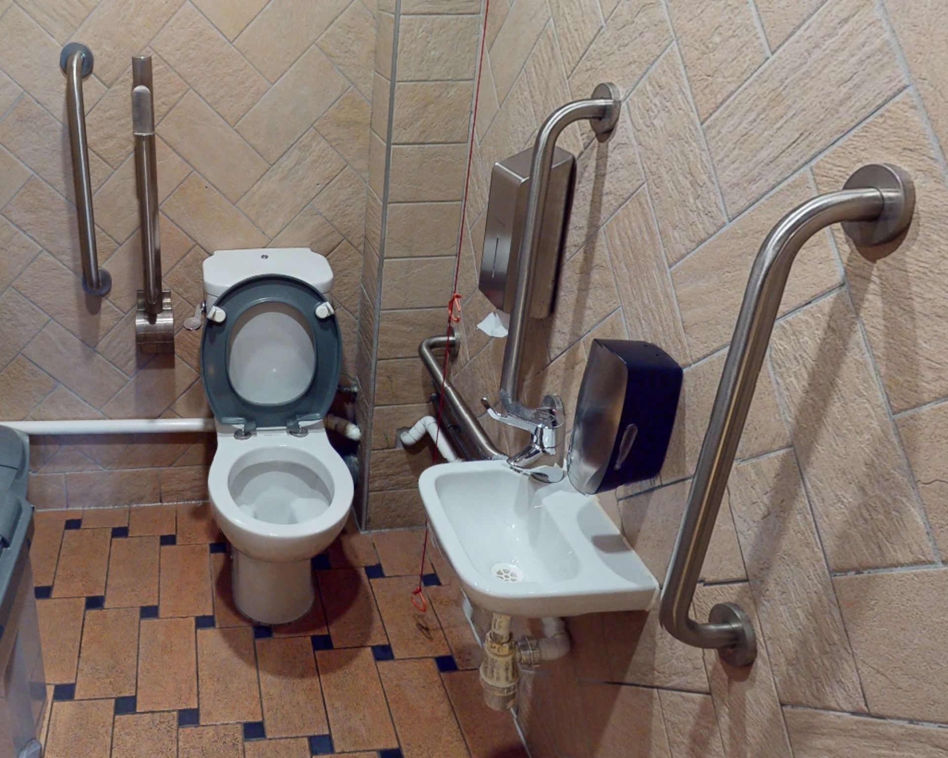 1 x Disabled Bathroom Suite - Includes 1 x Toilet, 1 x Sink With Mixer Tap and 5 x Chrome Safety - Image 3 of 3