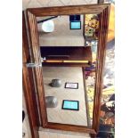 1 x Large Wall Mounted Rectangular Mirror With Wooden Frame