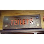 1 x Rustic Wooden Wall Mounted Toilet Sign