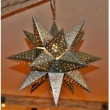1 x Set of Three Perforated Mexican Star Pendant Lights
