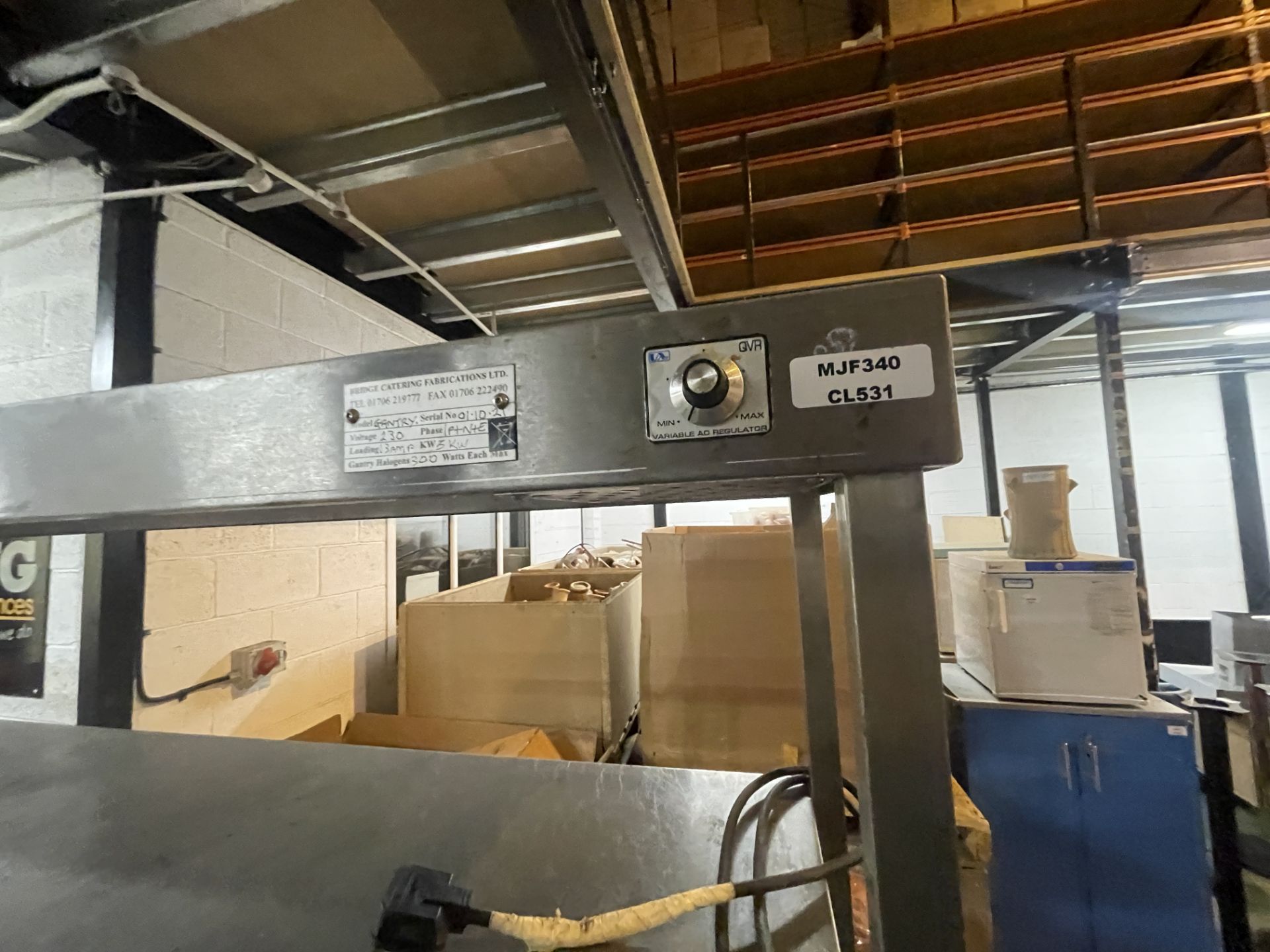 1 x Stainless Steel Heated Passthrough Gantry With Two Heated Shelves - Dimensions: H110 x W182 - Image 6 of 6