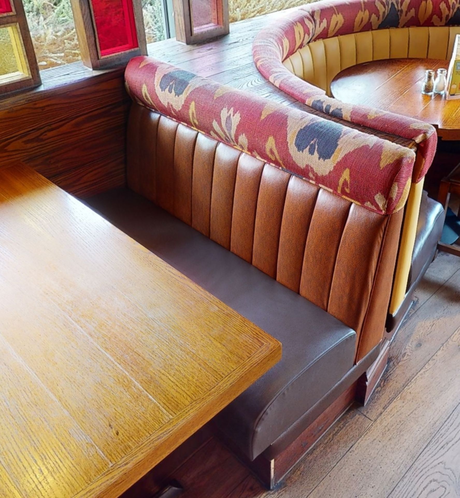 1 x Collection of Restaurant Double Seat Seating Benches - Includes 2 x End Benches and 2 x Back - Image 3 of 8