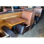 1 x Collection of Restaurant Single Seat Seating Benches - Includes 2 x End Benches and 3 x Back
