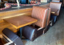 1 x Collection of Restaurant Single Seat Seating Benches - Includes 2 x End Benches and 3 x Back