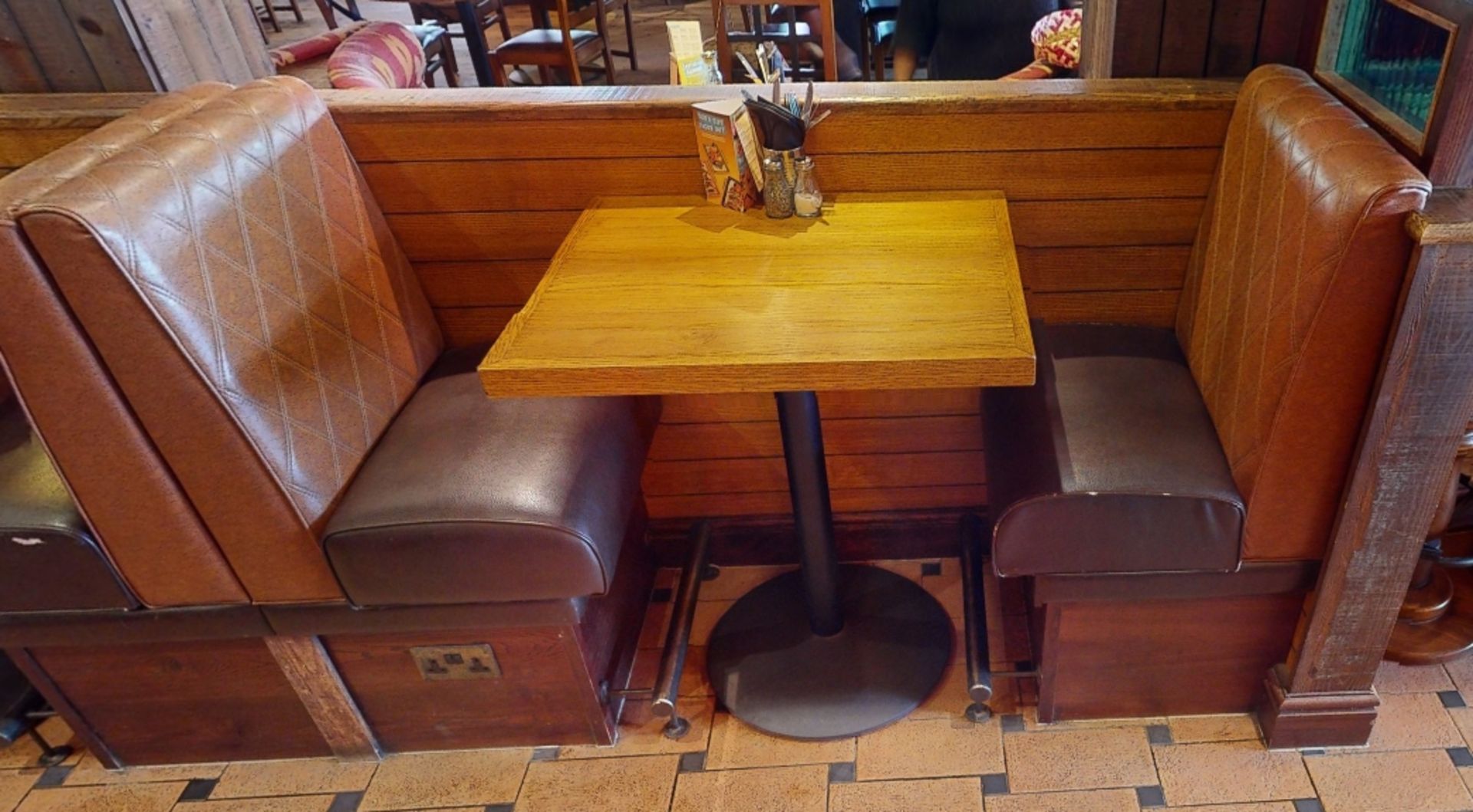 1 x Collection of Restaurant High Single Seat Seating Benches With Footrests - Includes 2 x End - Image 3 of 6