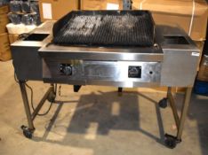1 x Angelo Po Chargrill Gas Griddle With Stand on Castors - Ref: JP713 - Size: H92 x W130 x D100 cms