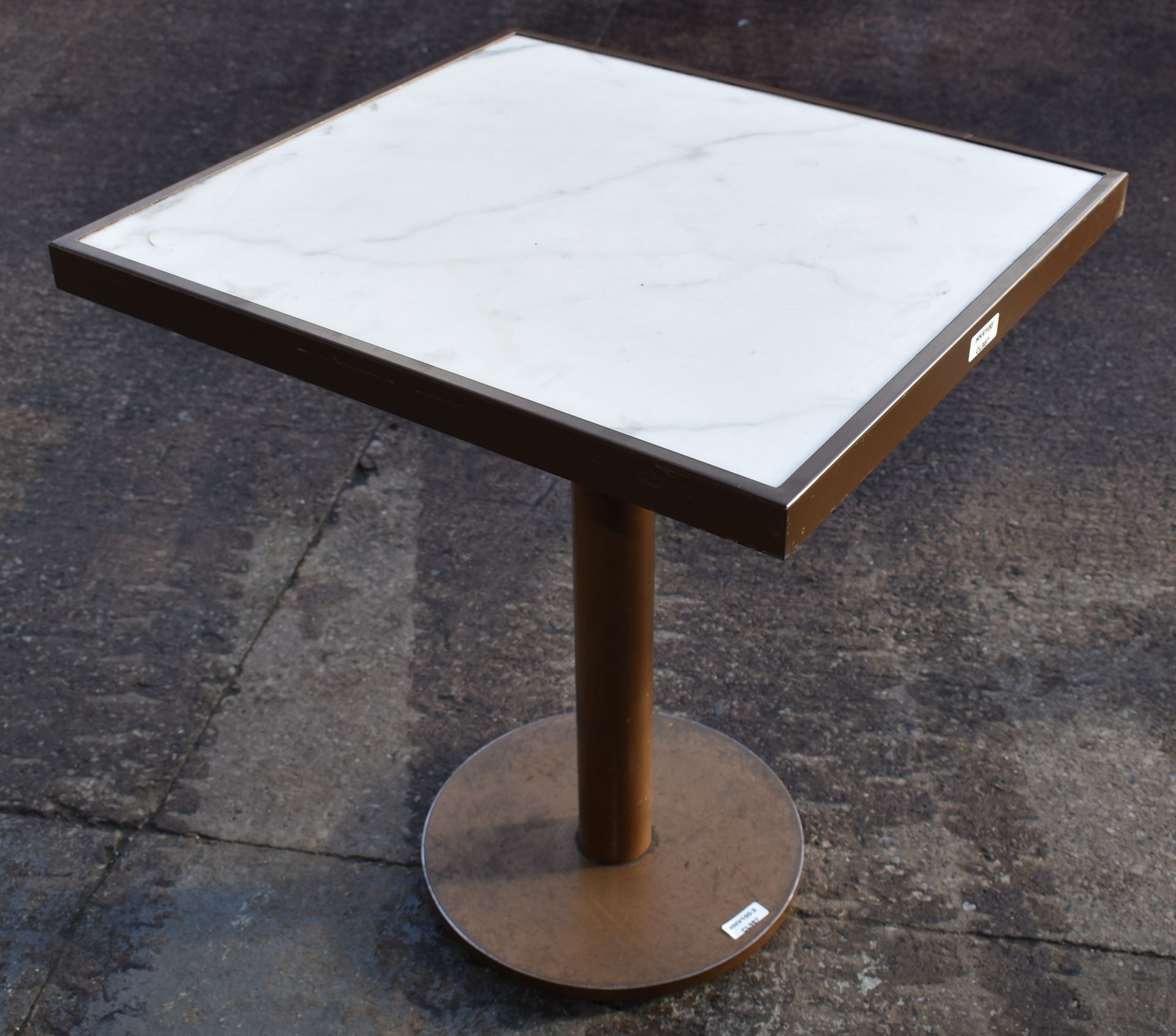 3 x Marble Topped Bistro Tables With Sturdy Metal Frames - Recently Removed From A World-renowned - Image 2 of 4