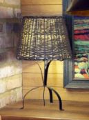 4 x Table Lamps With Wicker Shades