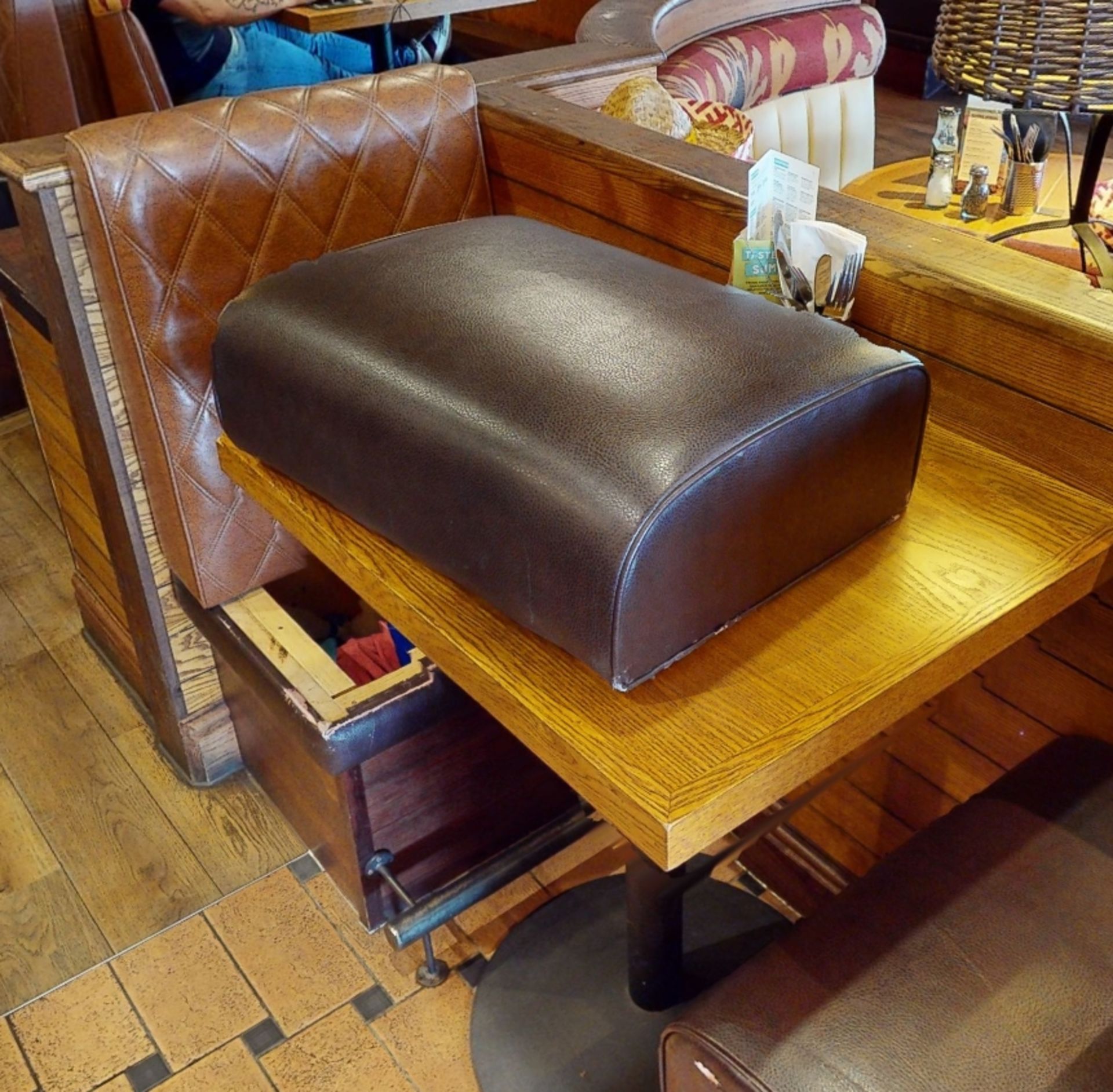 1 x Collection of Restaurant High Single Seat Seating Benches With Footrests - Includes 2 x End - Image 6 of 6