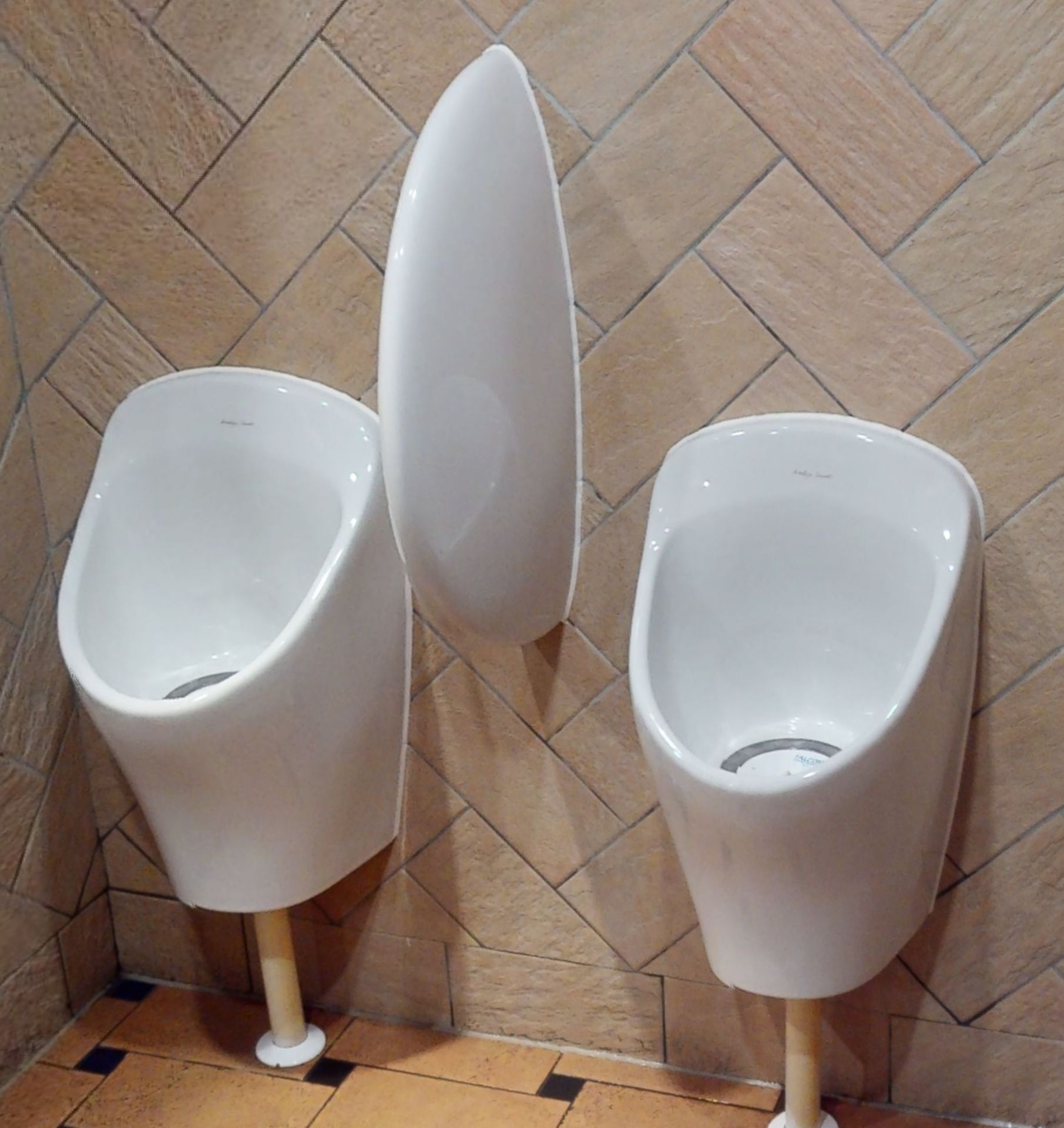 2 x Armitage Shanks Wall Mounted Toilet Urinals With Privacy Divider - Image 2 of 2