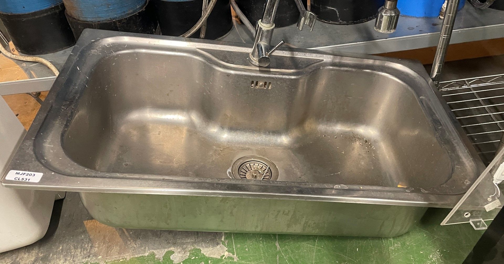 1 x Stainless Steel Sink Basin With Spray Hose Mixer Tap - Bild 5 aus 6