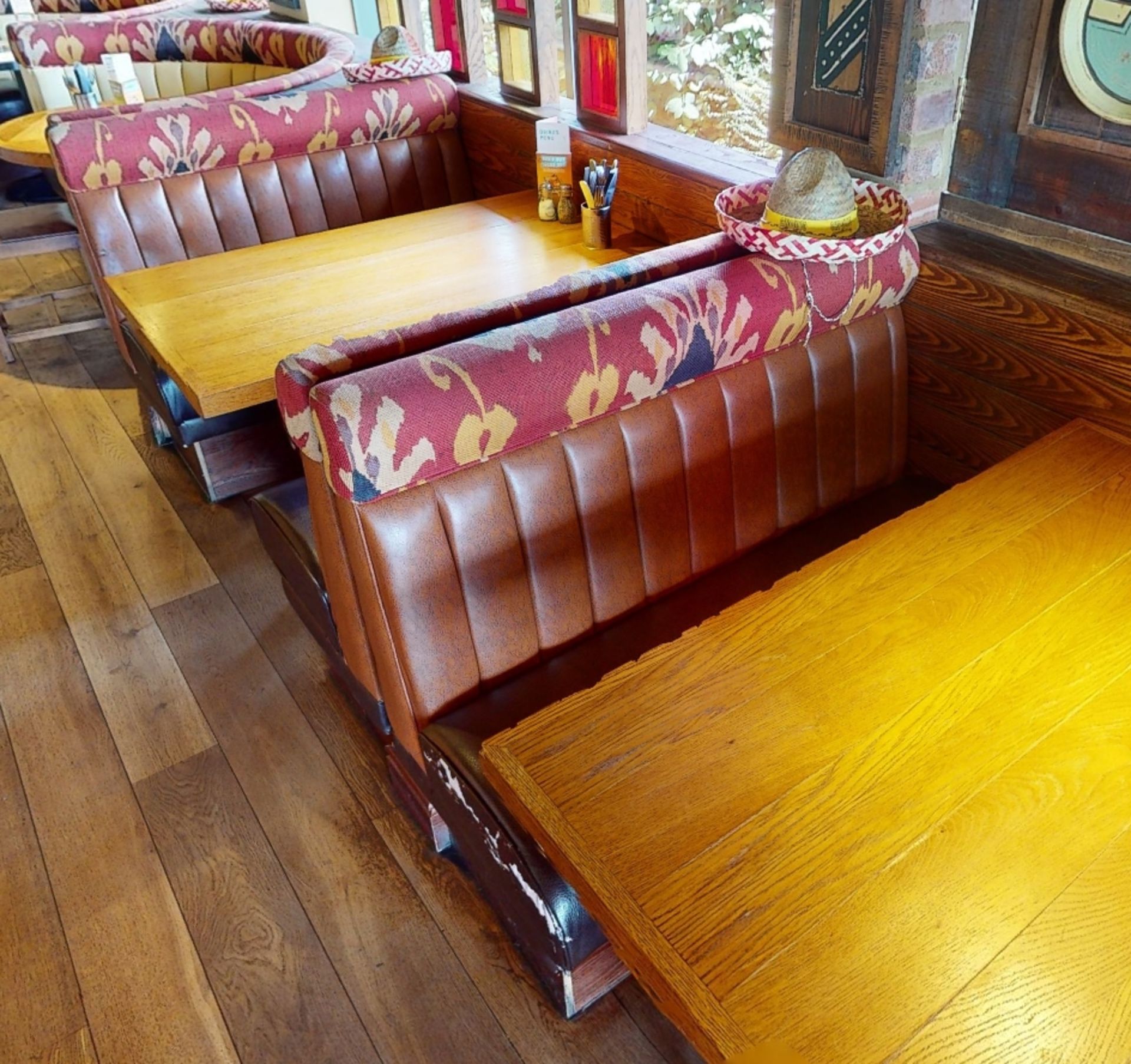 1 x Collection of Restaurant Double Seat Seating Benches - Includes 2 x End Benches and 2 x Back - Image 8 of 8